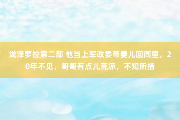 泷泽萝拉第二部 他当上军政委带妻儿回闾里，20年不见，哥哥有点儿荒凉，不知所措