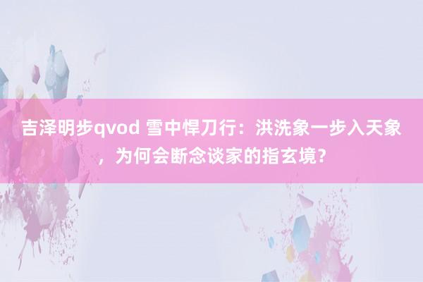 吉泽明步qvod 雪中悍刀行：洪洗象一步入天象，为何会断念谈家的指玄境？