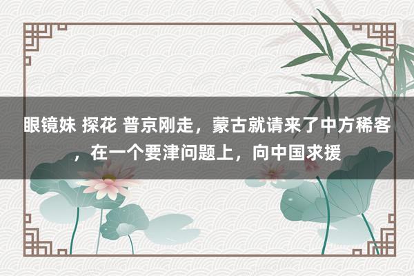 眼镜妹 探花 普京刚走，蒙古就请来了中方稀客，在一个要津问题上，向中国求援