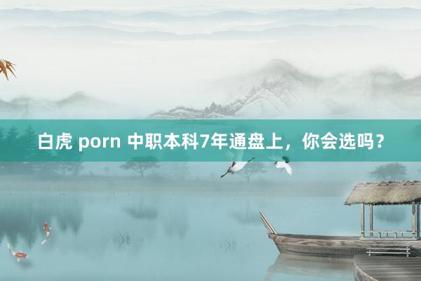 白虎 porn 中职本科7年通盘上，你会选吗？