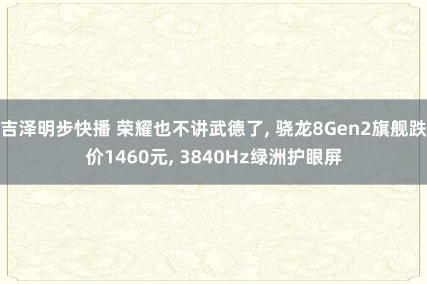 吉泽明步快播 荣耀也不讲武德了， 骁龙8Gen2旗舰跌价1460元， 3840Hz绿洲护眼屏