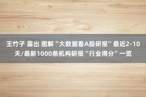 王竹子 露出 图解“大数据看A股研报”最近2-10天/最新1000条机构研报“行业得分”一览