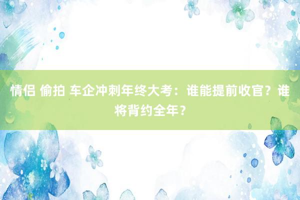 情侣 偷拍 车企冲刺年终大考：谁能提前收官？谁将背约全年？