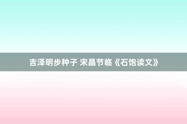 吉泽明步种子 宋晶节临《石饱读文》