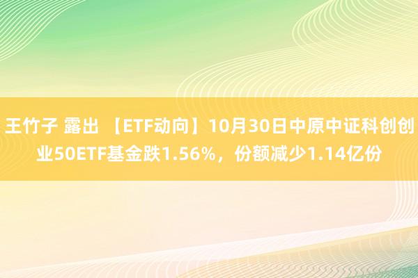 王竹子 露出 【ETF动向】10月30日中原中证科创创业50ETF基金跌1.56%，份额减少1.14亿份