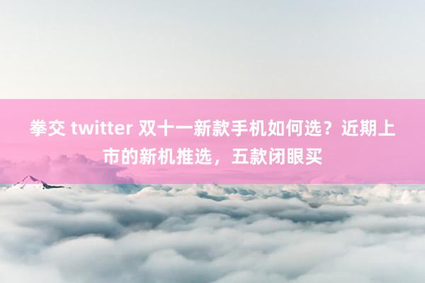 拳交 twitter 双十一新款手机如何选？近期上市的新机推选，五款闭眼买