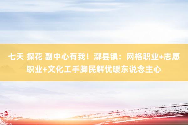 七天 探花 副中心有我！漷县镇：网格职业+志愿职业+文化工手脚民解忧暖东说念主心