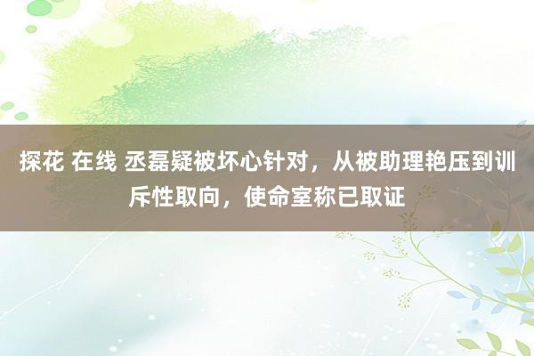 探花 在线 丞磊疑被坏心针对，从被助理艳压到训斥性取向，使命室称已取证