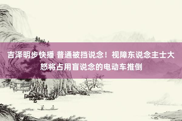 吉泽明步快播 普通被挡说念！视障东说念主士大怒将占用盲说念的电动车推倒