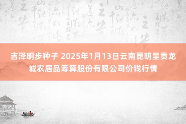 吉泽明步种子 2025年1月13日云南昆明呈贡龙城农居品筹算股份有限公司价钱行情