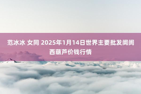 范冰冰 女同 2025年1月14日世界主要批发阛阓西葫芦价钱行情