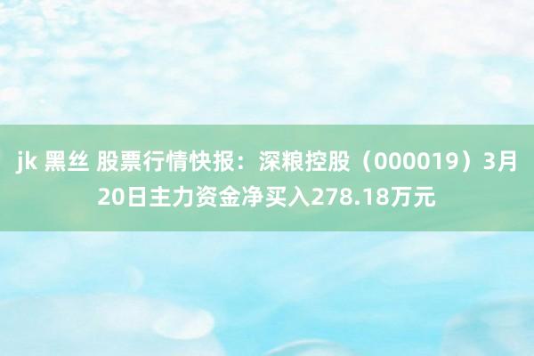 jk 黑丝 股票行情快报：深粮控股（000019）3月20日主力资金净买入278.18万元